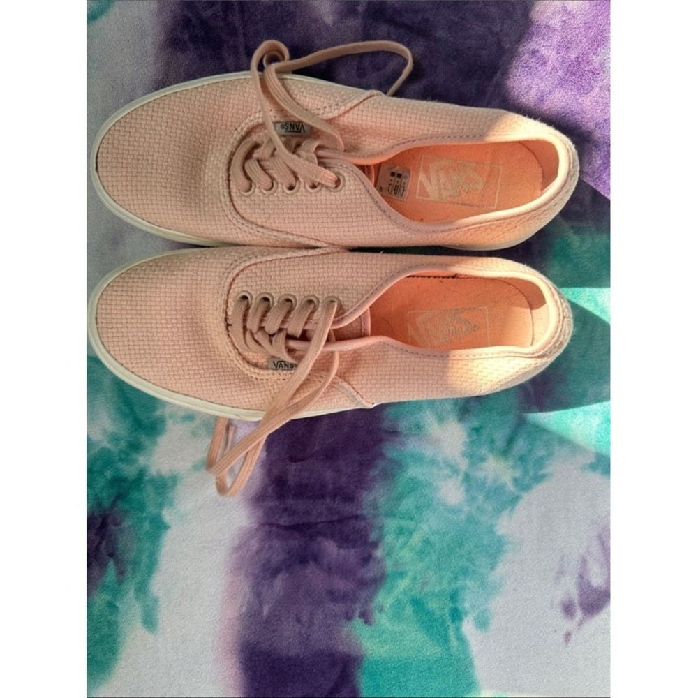 Vans Authentic Pink Canvas Low Top Sneakers Womens Skate Shoes